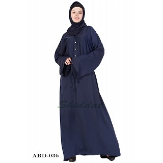 Designer loose fitting abaya in Navy Blue color